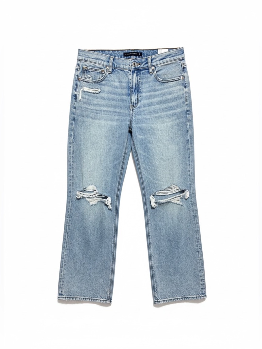 AE Strigid High Waisted‎ Stovepipe Jeans Women's Size 8 US Light Wash Ripped